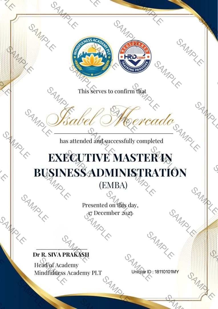 EMBA Sample Certificate